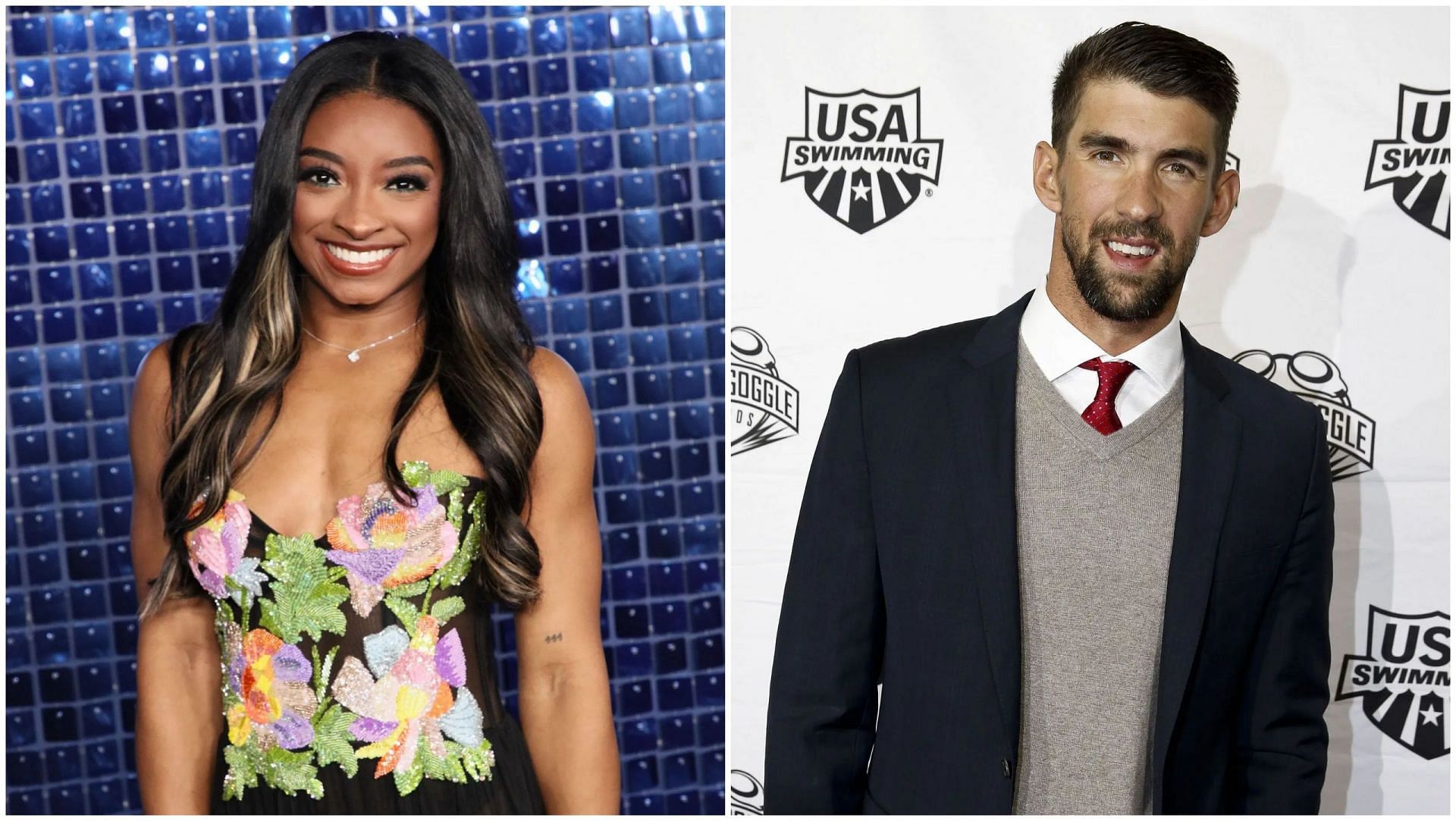 Simone Biles and Michael Phelps