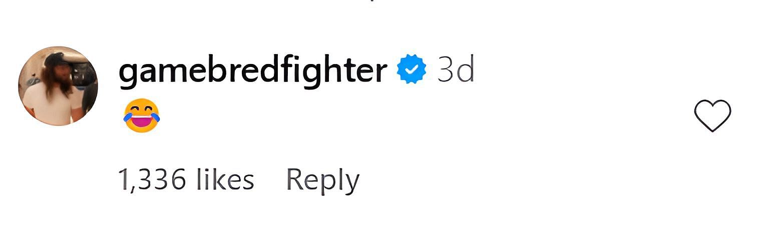 Jorge Masvidal&#039;s comment on @mmajunkie&#039;s Instagram post. [Screenshot Courtesy: @mmajunkie on Instagram]