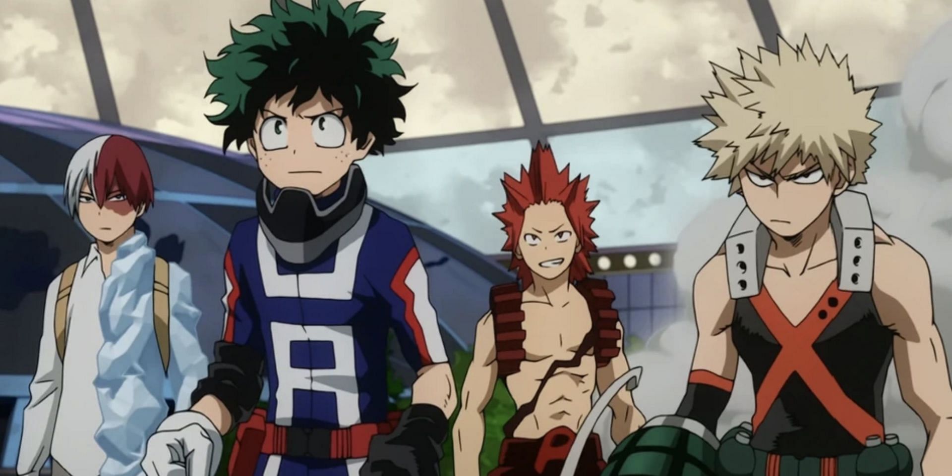 Deku, Shoto, Eijiro and Bakugo as seen in anime (Image via Studio Bones)