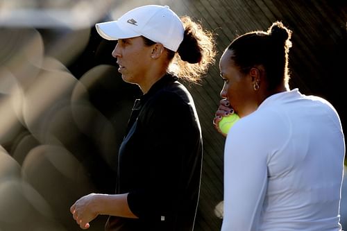 Madison Keys and Taylor Townsend (R) at the WTA 500 Credit One Charleston Open 2024 - Source: Getty