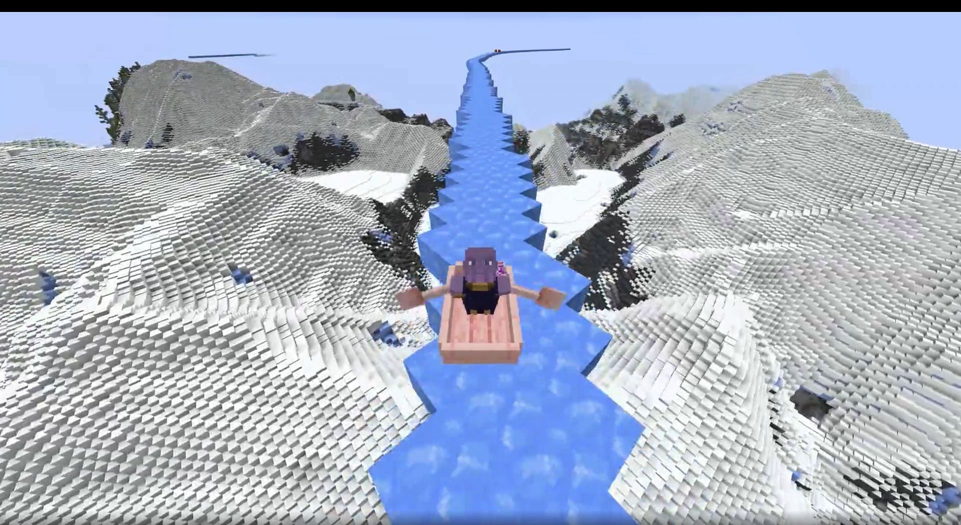 Minecraft ice road boat drifting 