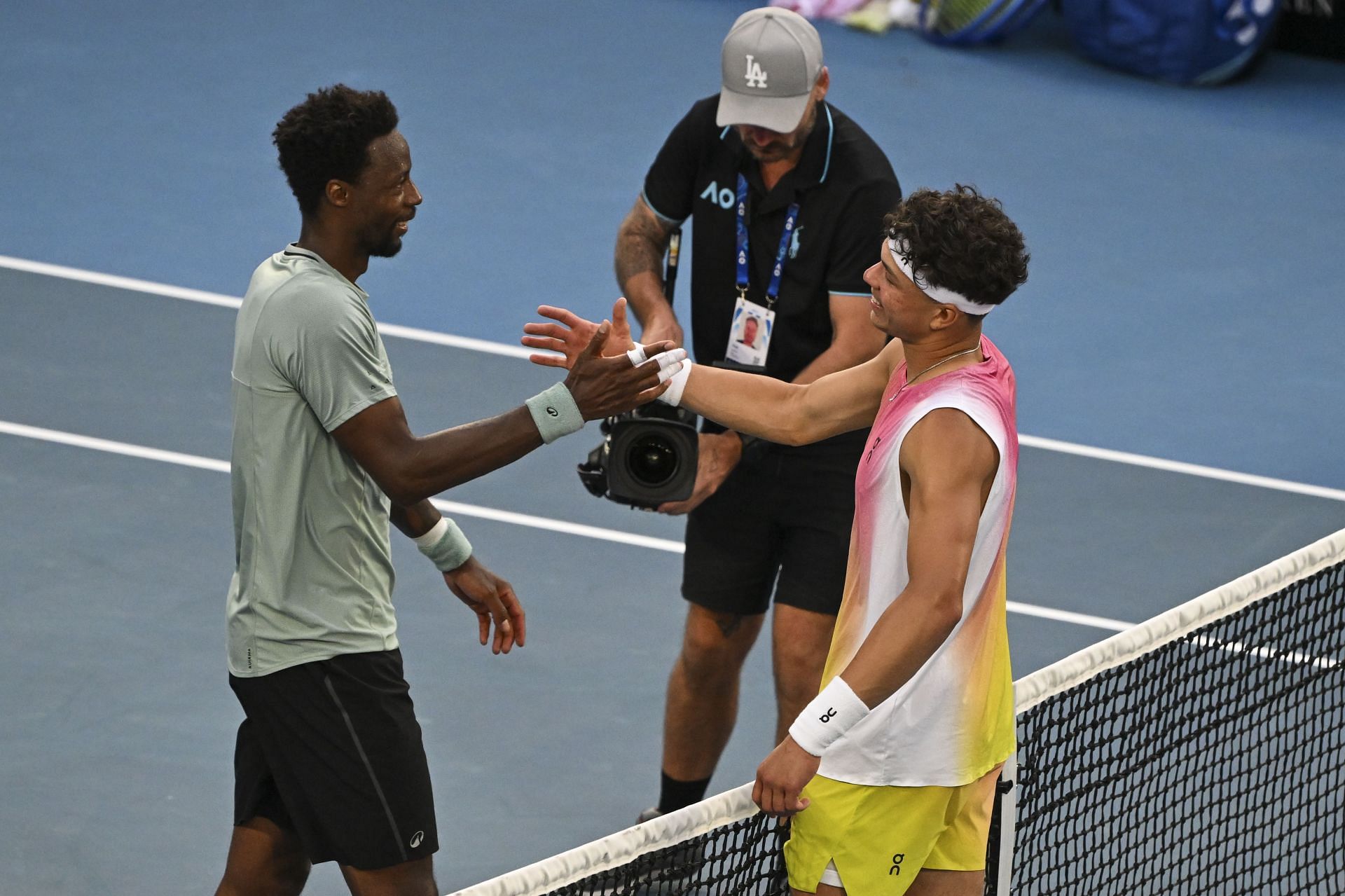 Ben Shelton and Monfils at the 2025 Australian Open - (Source: Getty)