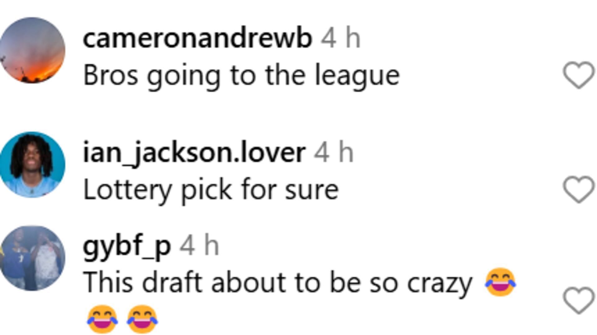 UNC Fans were quick to tout Ian Jackson as a talent ready for the NBA. (Source: https://www.instagram.com/p/DEanHnTSikD/?igsh=b253ZHZoc240YjNh&amp;img_index=2)