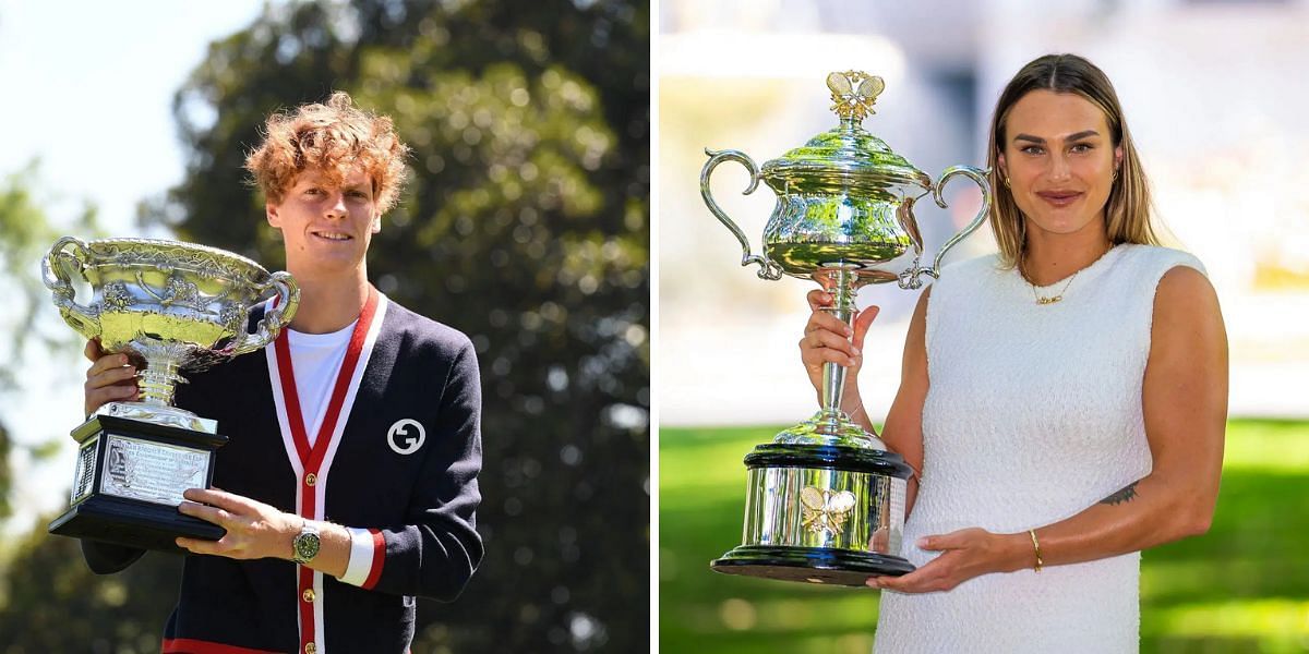 Jannik Sinner (L) and Aryna Sabalenka (R) will look to defend their titles at the Australian Open, (Source: Getty Images)