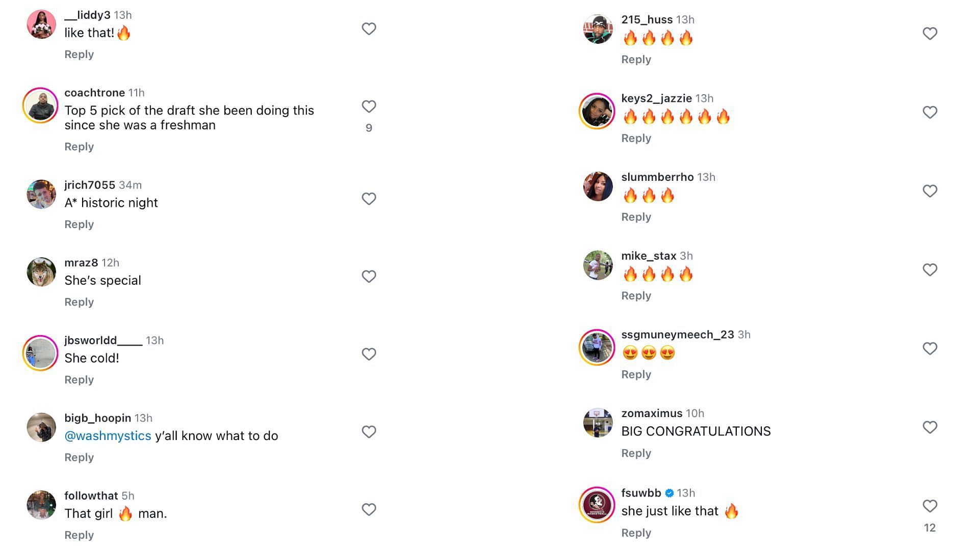 Other fans reacting to Ta&#039;Niya Latson&rsquo;s performance (Instagram/@espnw)