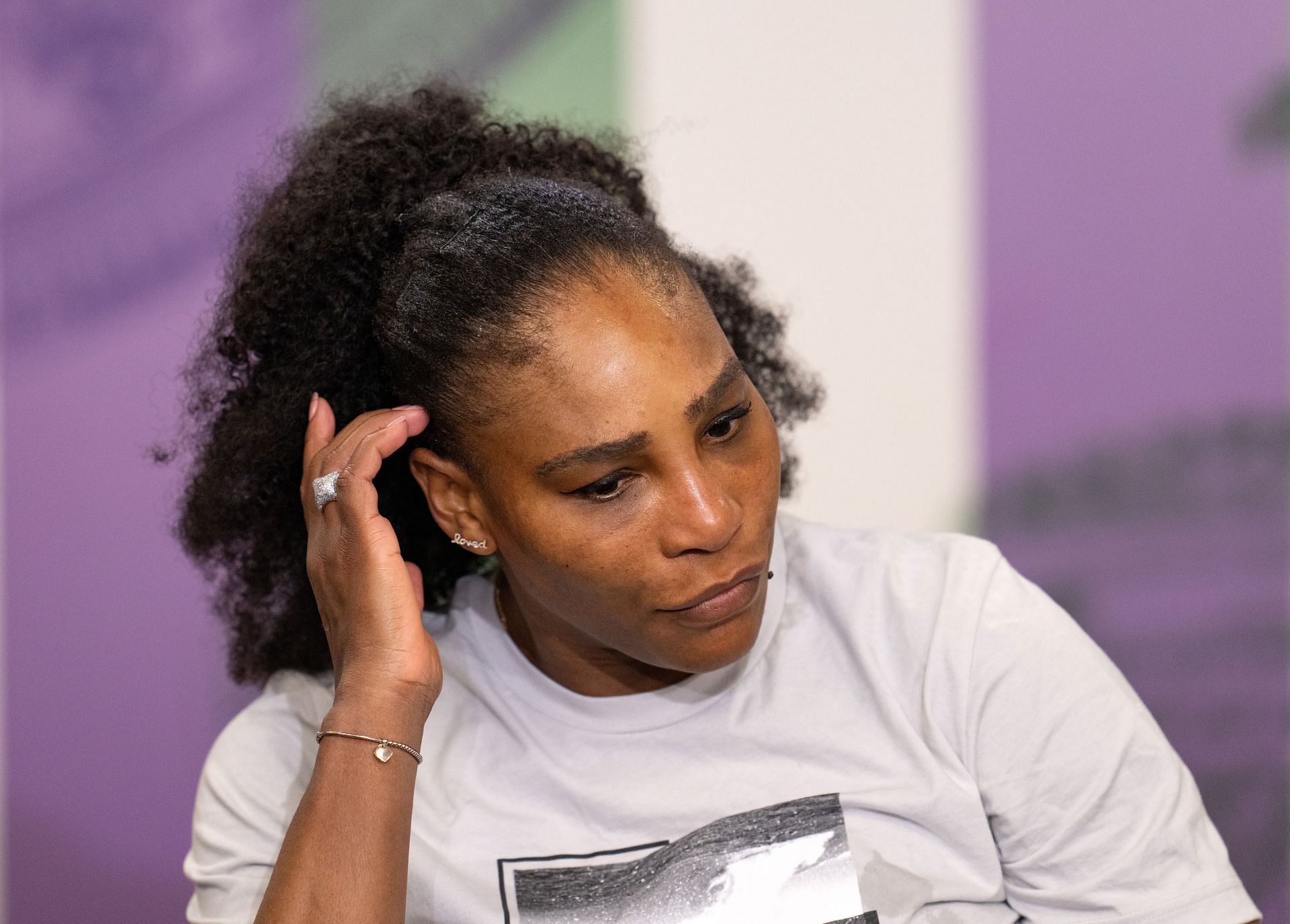 Serena Williams during a press conference at the 2022 Wimbledon Championships (Source: Getty)