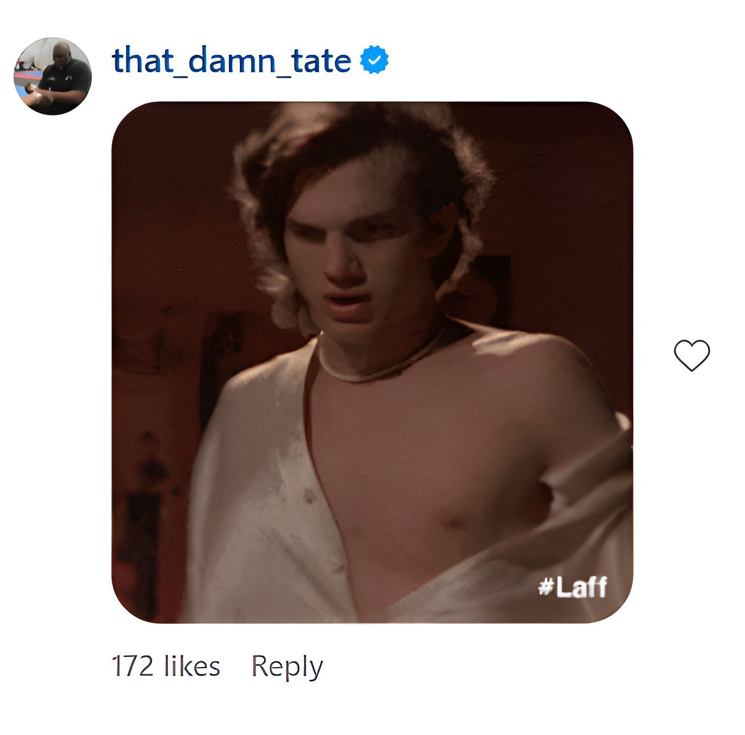 Brad Tate&#039;s reaction to @espnmma&#039;s Instagram post. [Screenshots courtesy: @espnmma on Instagram]