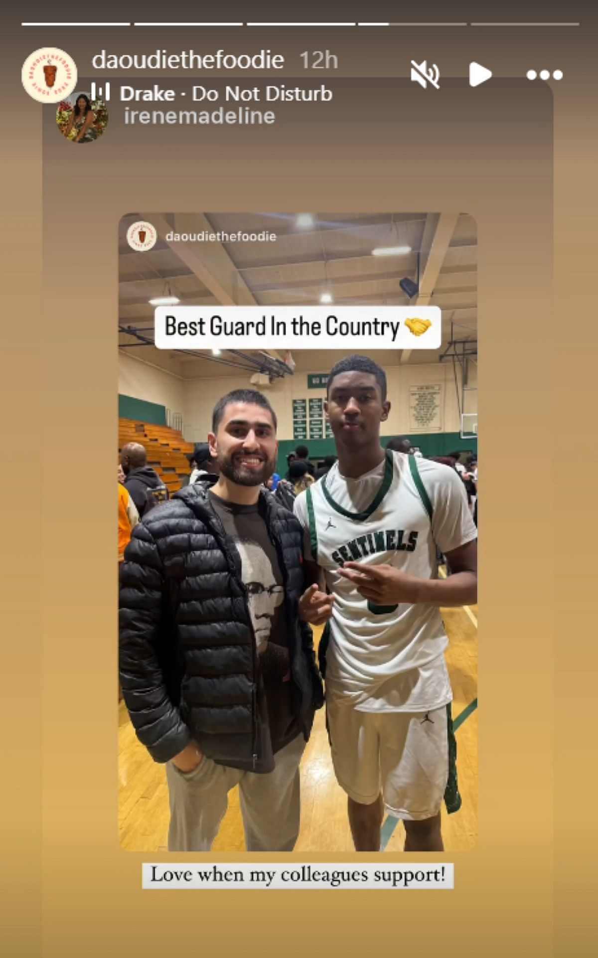 Irena Madeline&#039;s colleague calls Crowe Jr. the best guard in the country (Image: IG/ daoudiethefoodie)