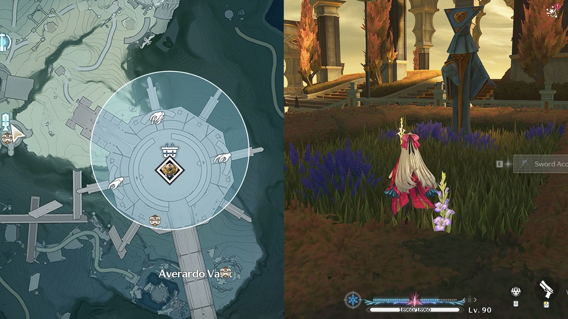 Sword Acorus locations in Averardo Vault (Image via Kuro Games)