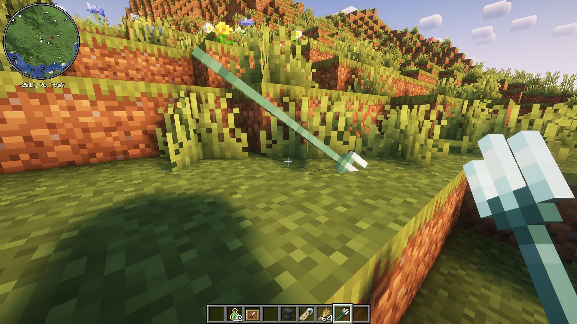 Trident can be a difficult but craftable weapon in Minecraft (Image via Mojang Studios)