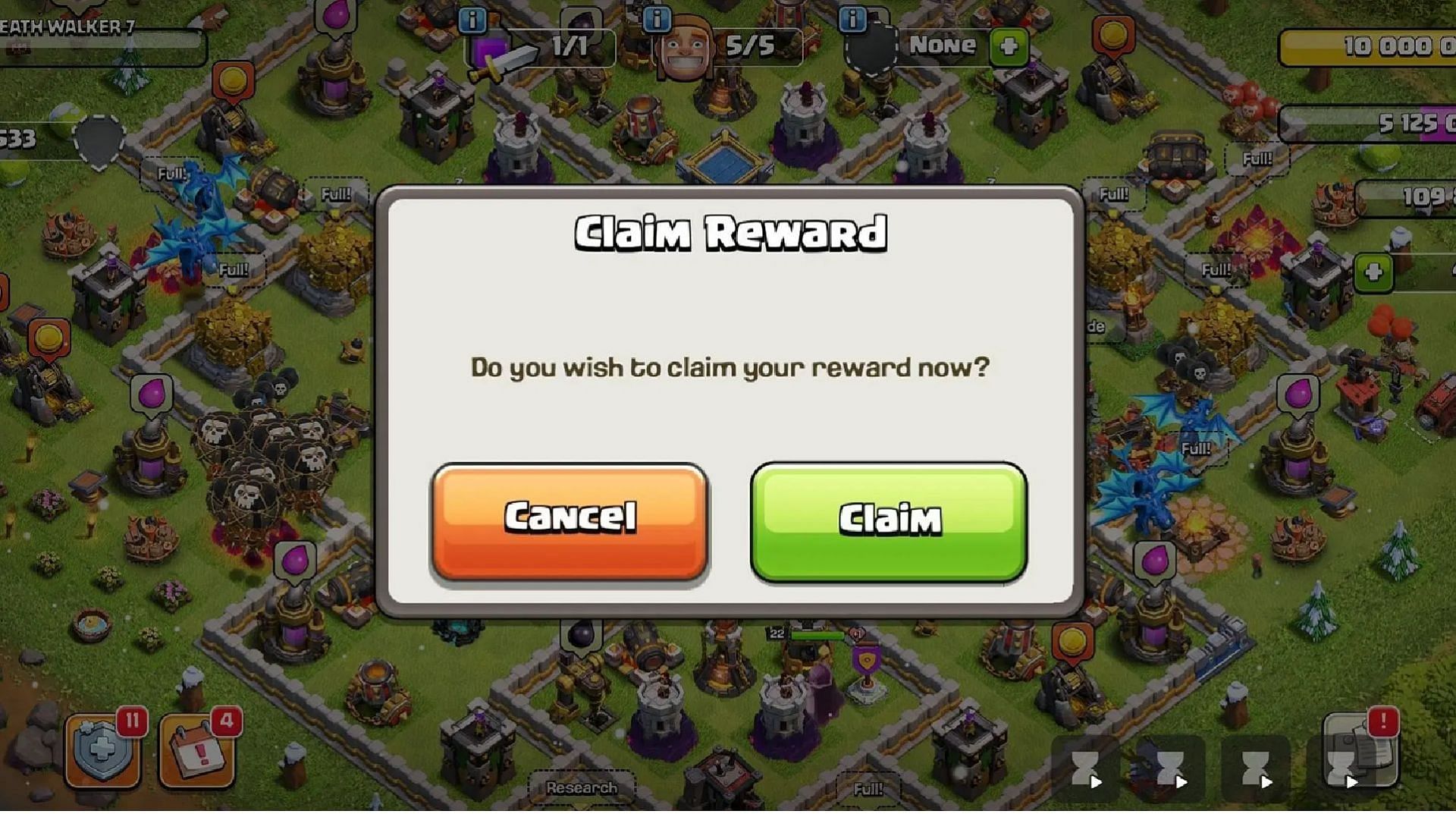 Click on &quot;Claim&quot; to claim the rewards (Image via Supercell)