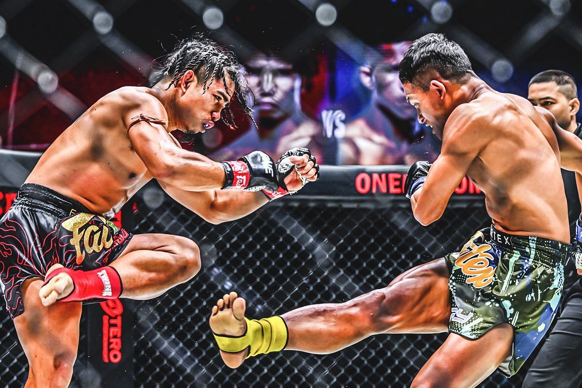 Suriyanlek fighting Thant Zin | Image credit: ONE Championship