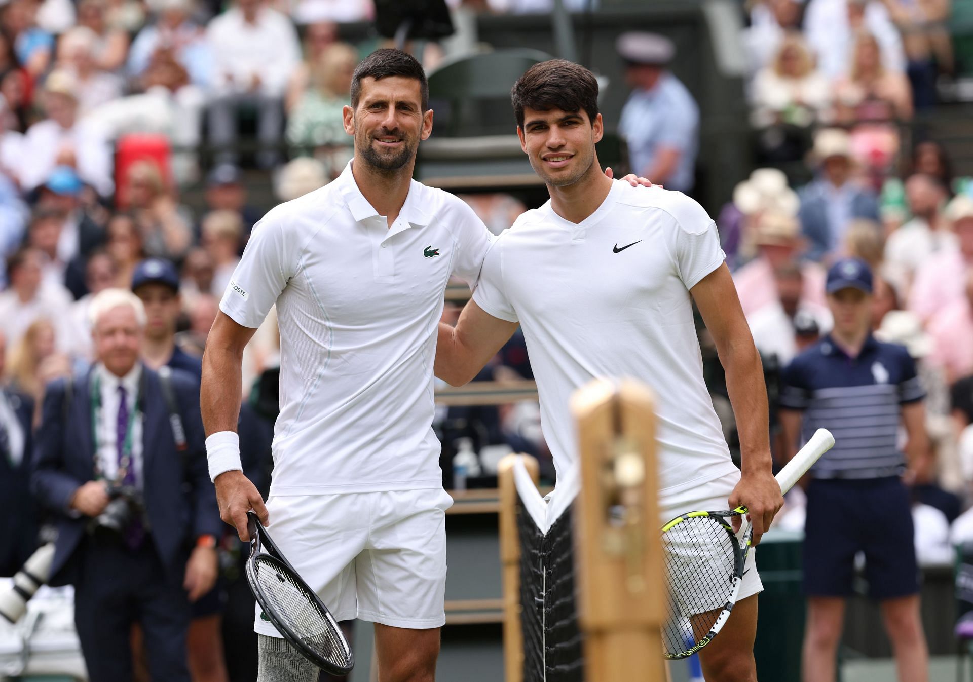 Novak Djokovic &amp; Carlos Alcaraz at the 2024 Wimbledon Championships [Image Source: Getty Images]