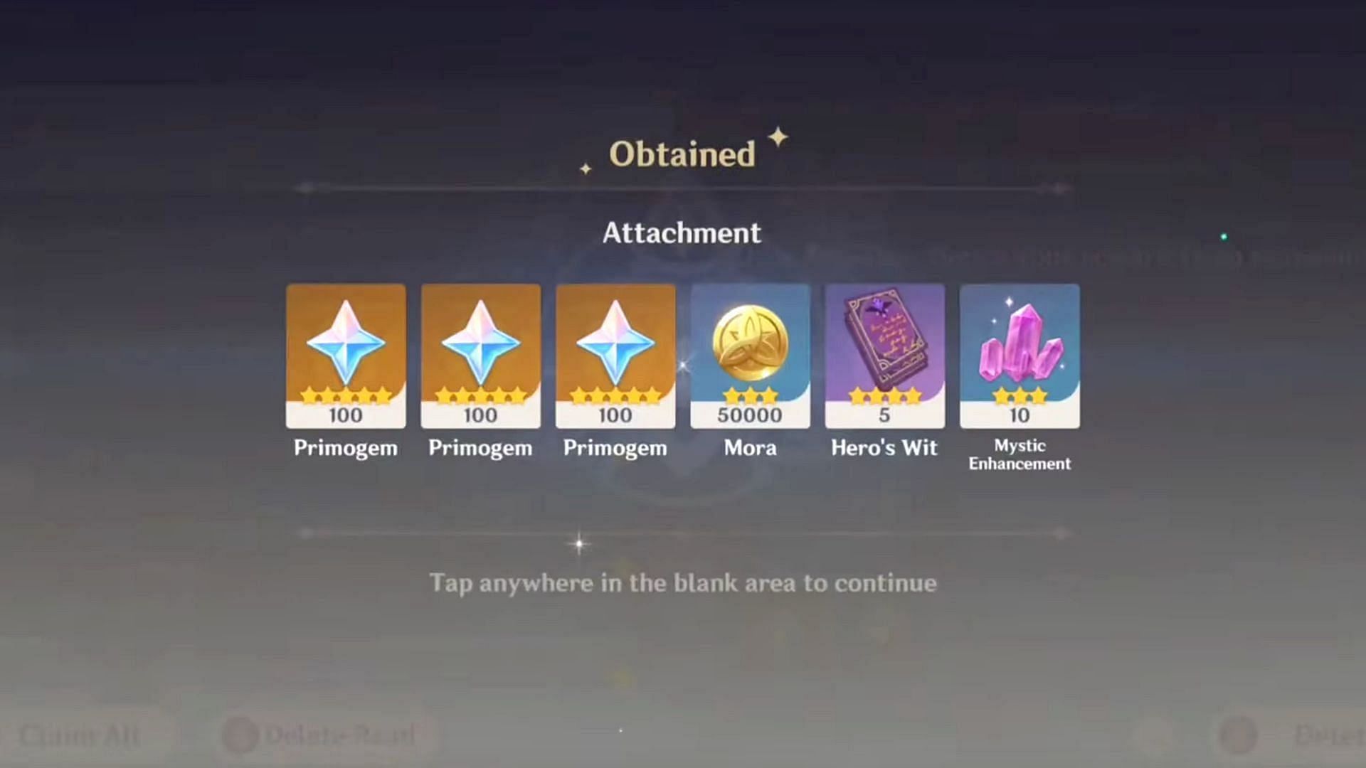 All rewards from the codes (Image via HoYoverse)