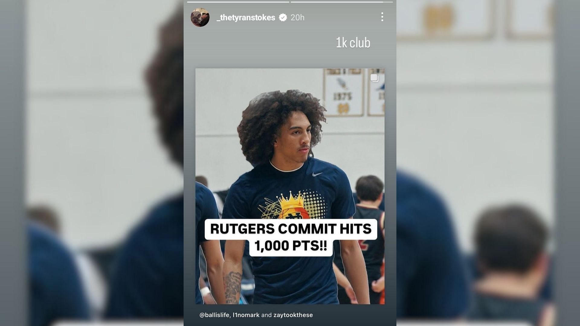 Tyran Strokes&#039; reaction to Lino Mark&#039;s milestone. (Image via Instagram/@_thetyranstokes)