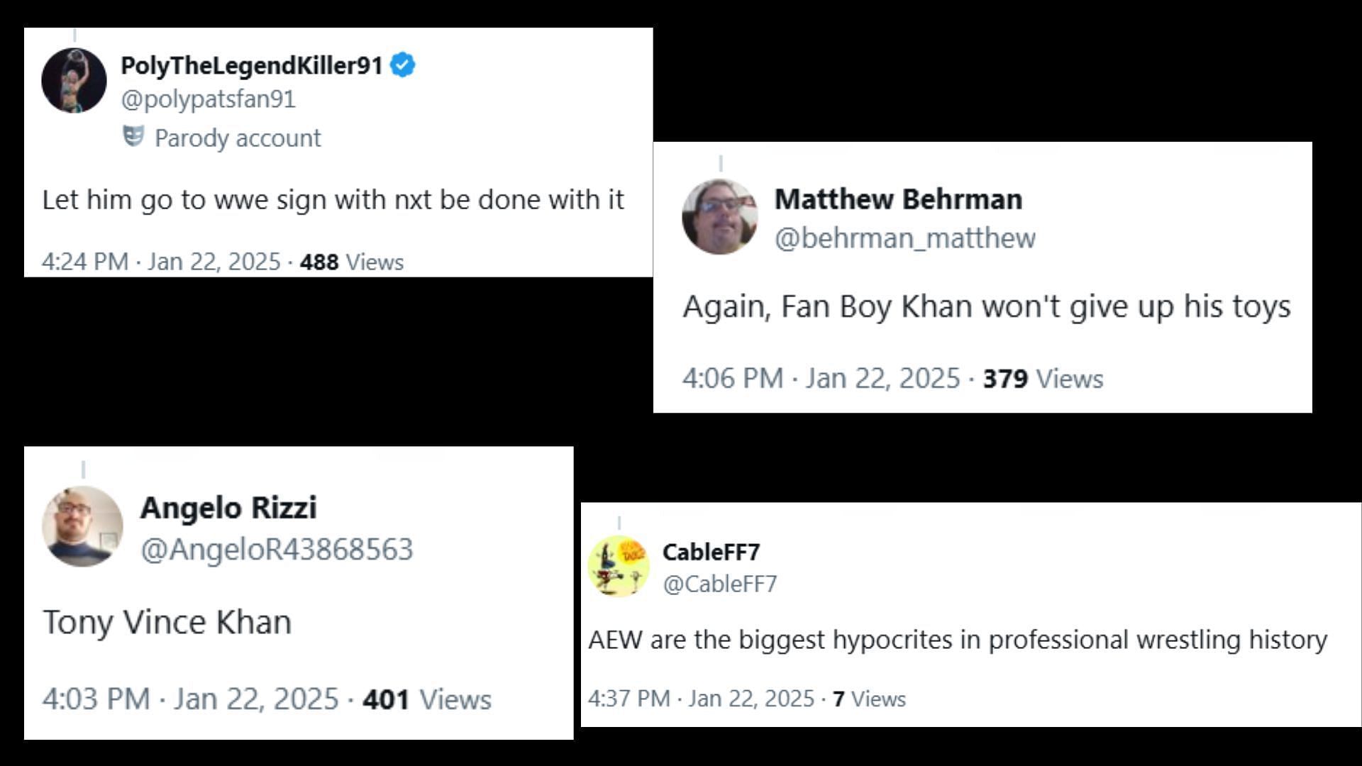 Fans react to Tony Khan reportedly not granting Ricky Starks&#039; release (Image via Cultaholic on X)