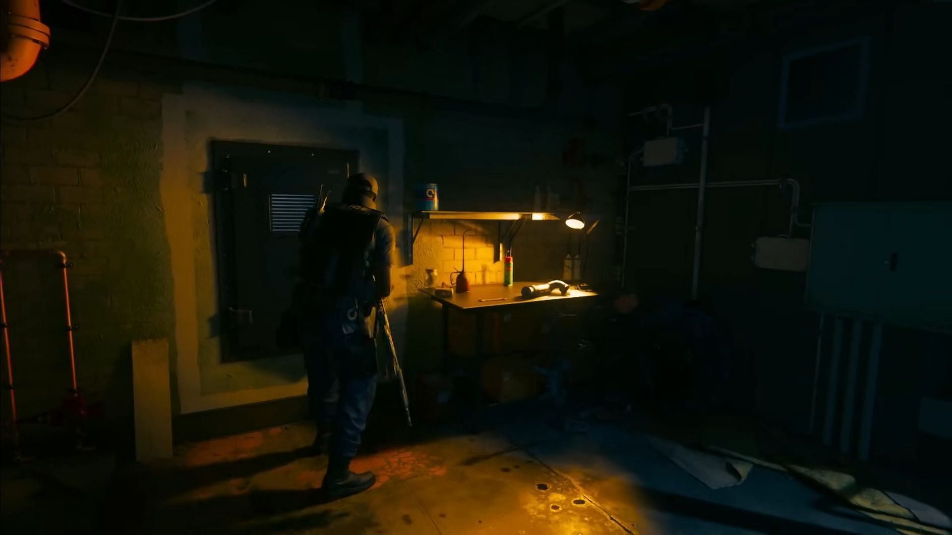 Using the elevator shaft to enter the secret Black Site in Most Wanted (Image via Activision)