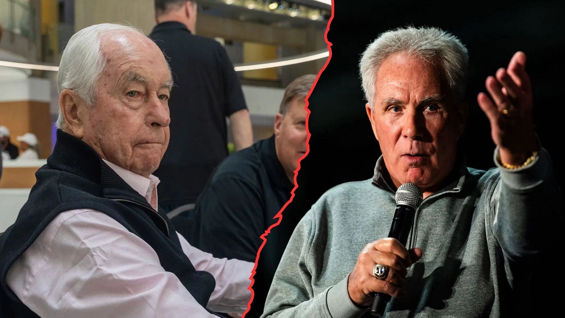 Darrell Waltrip (R) recounts when Roger Penske (R) called to end Team Penske deal (Image: Getty and Imagn)