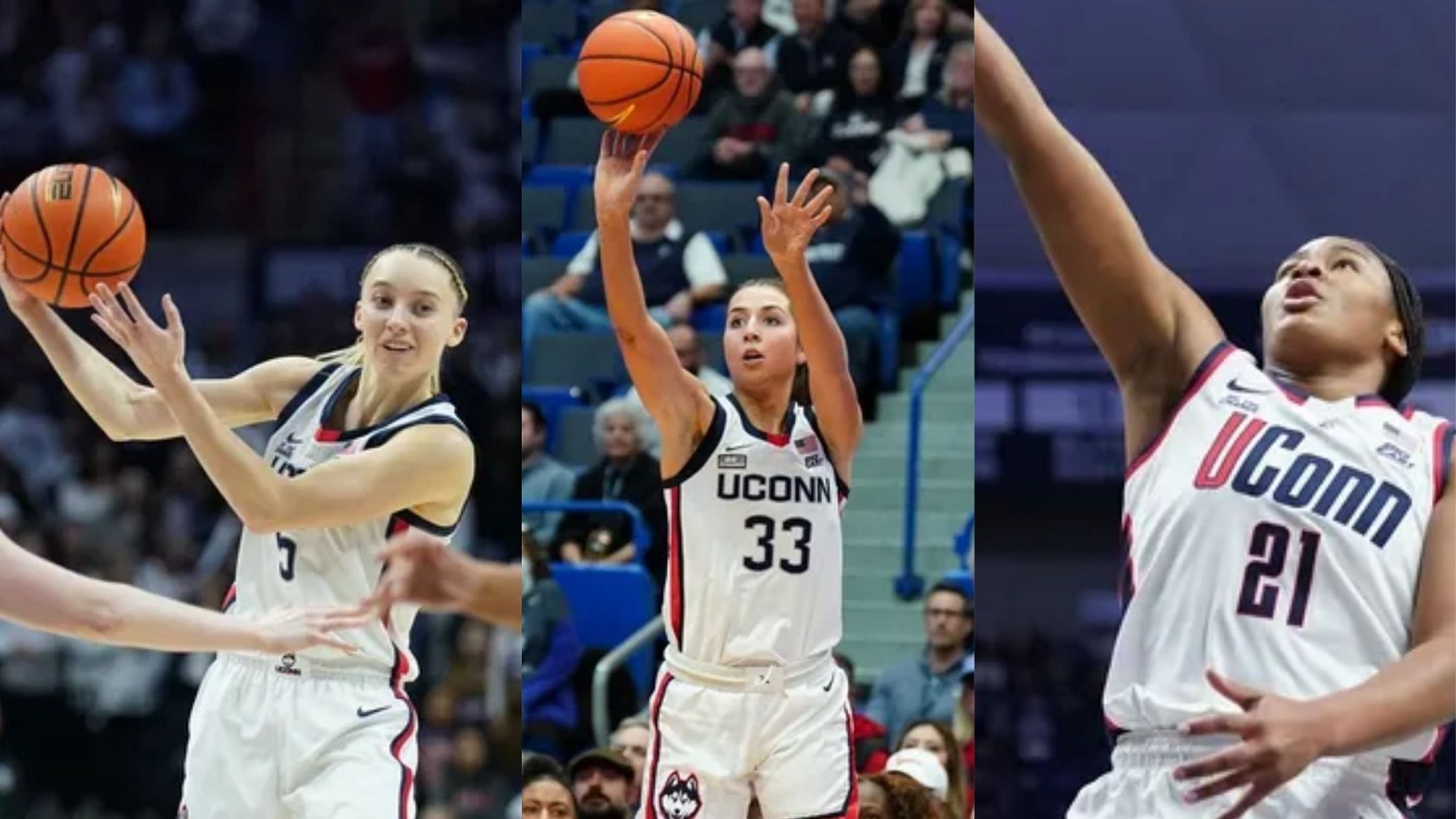 Paige Bueckers (left), Caroline Ducharme (center) and Sarah Strong (right) (Image Source: IMAGN)