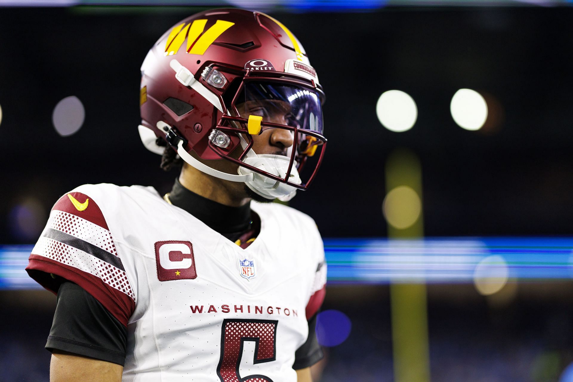 Jayden Daniels during NFC Divisional Playoffs: Washington Commanders v Detroit Lions (Image Source: Getty)