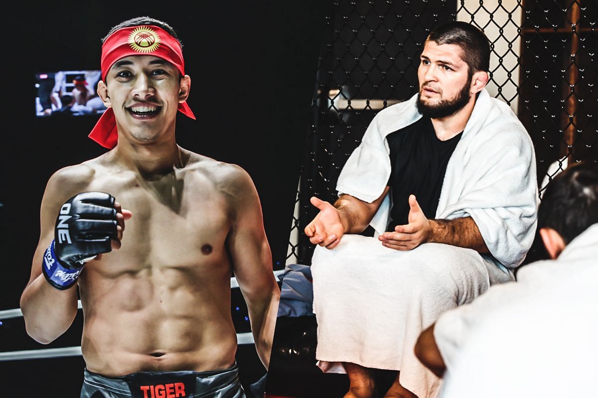 Akbar Abduallaev (left), Khabib Nurmagomedov (right) [Photo via ONE Championship]