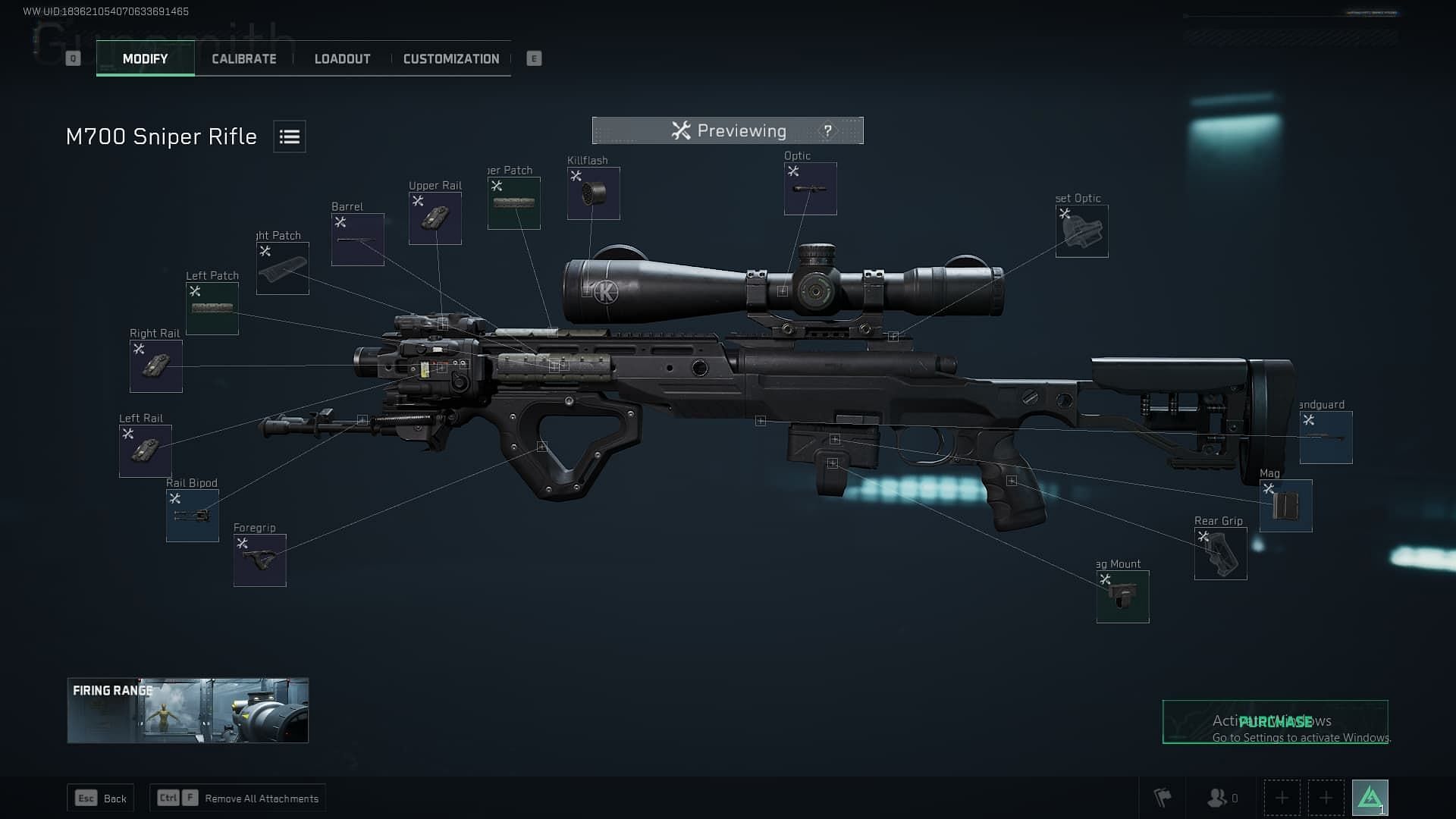 All recommended attachments for the sniper rifle (Image via TiMi Studio Group)