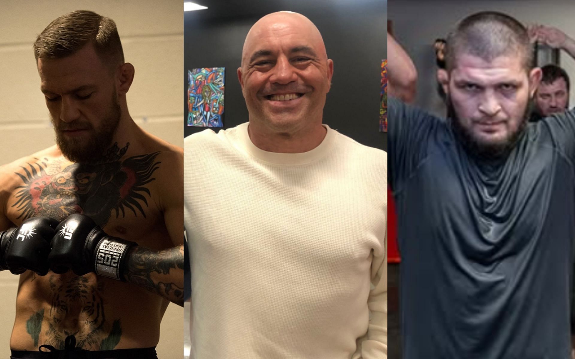 Conor McGregor (left) reacted to Joe Rogan