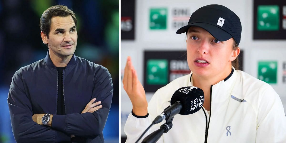 Roger Federer (L) and Iga Swiatek (R) (Image Source: Getty)