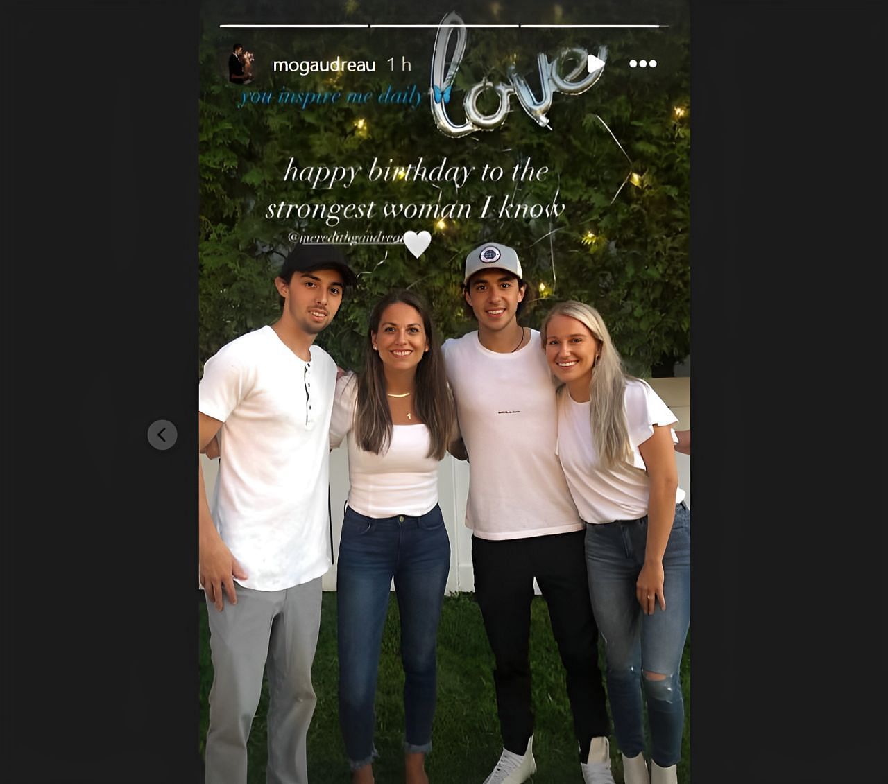 Madeline shared a picture featuring Johnny Gaudreau, Meredith, and her husband Matthew (Image Credit: Instagram @mogaudreau)