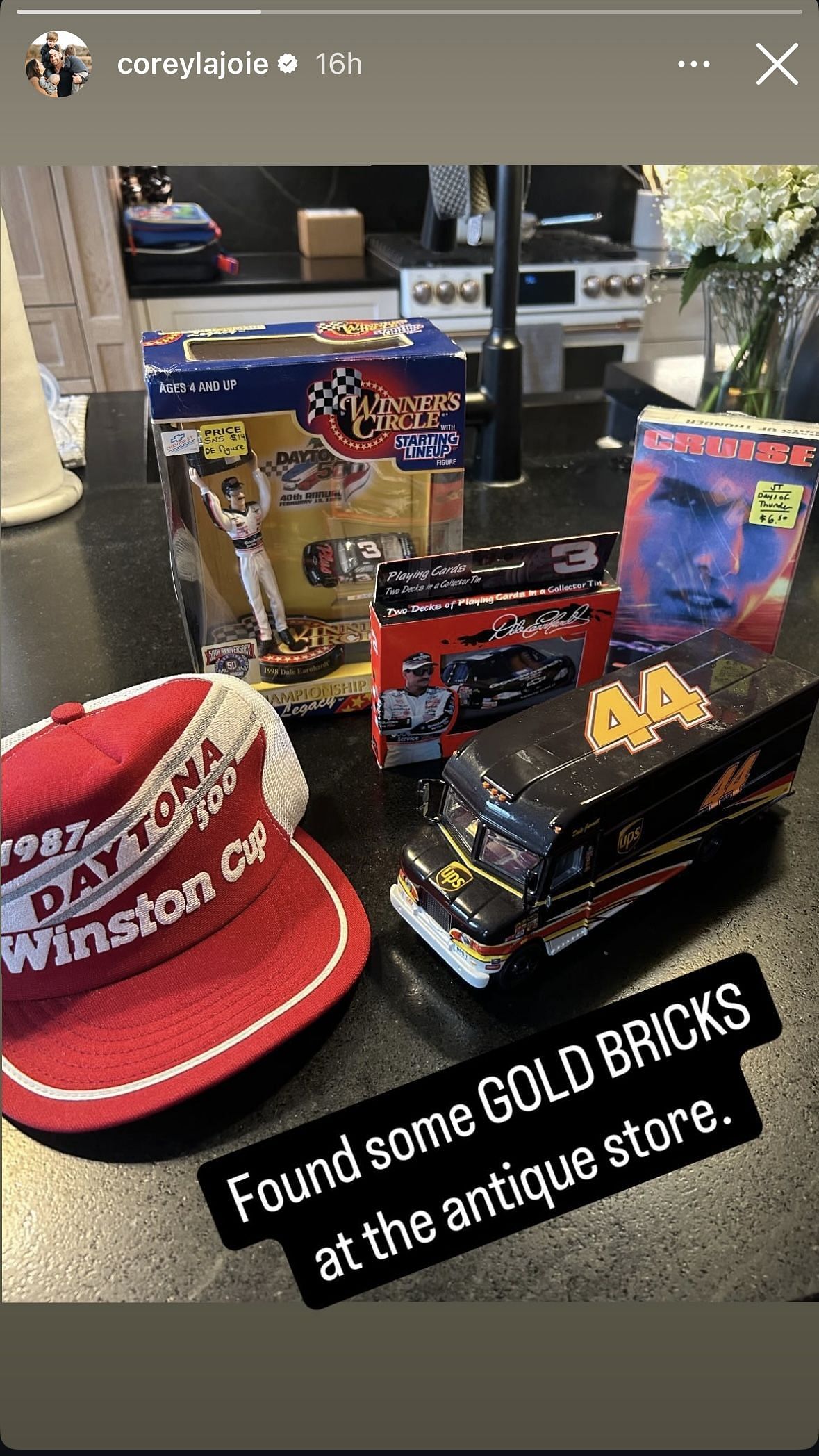 Corey LaJoie&#039;s Instagram story (@coreylajoie)