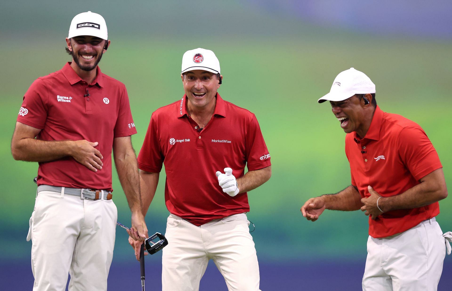 Tiger Woods and two of his TGL teammates, Max Homa and Kevin Kisner (Image via Getty).