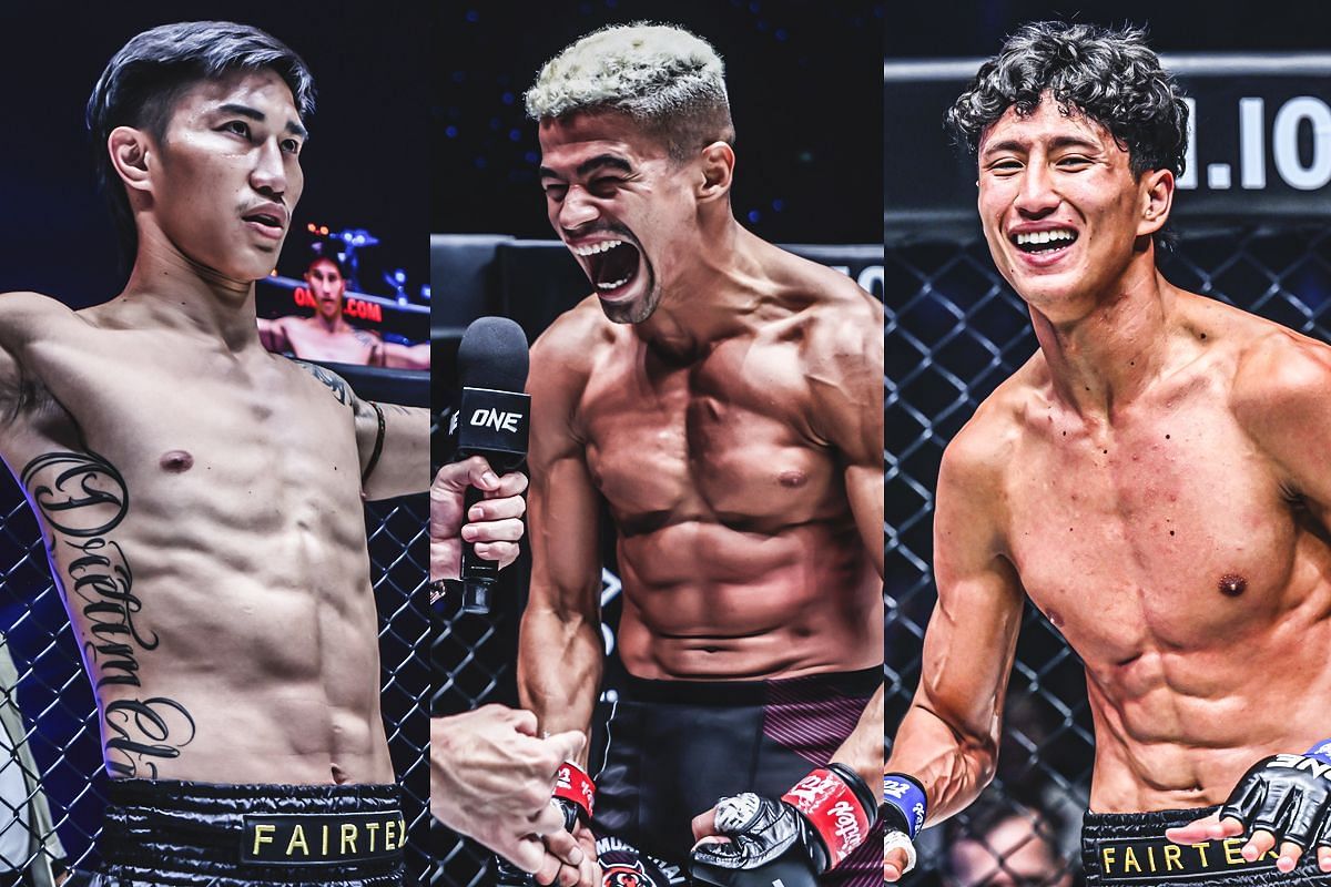 (From left to right) Tawanchai, Fabricio Andrade, Nabil Anane [Photo via ONE Championship]