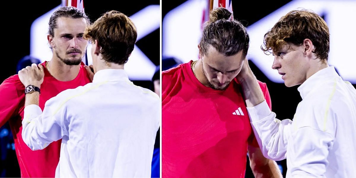 Jannik Sinner consoles Alexander Zverev after Australian Open heartbreak (Image Source: Getty)