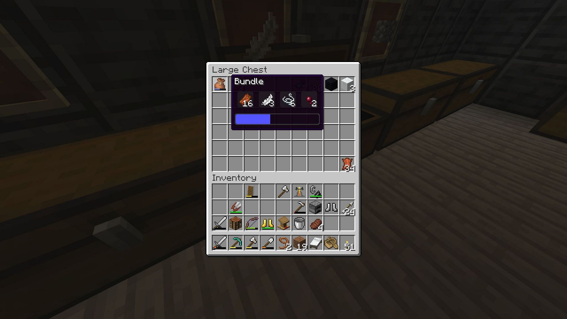 Bundles can keep chests clean by sub-grouping items (Image via Mojang Studios)