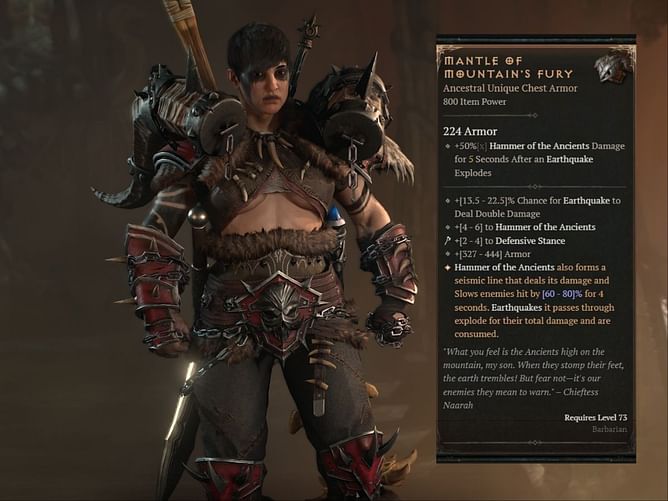 How to get Mantle of Mountain's Fury in Diablo 4, and its unique effects