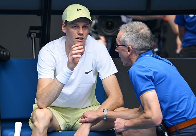 WATCH: Alarming scenes for Jannik Sinner as Italian suffers from tremors, leaves court for treatment during Australian Open 4R