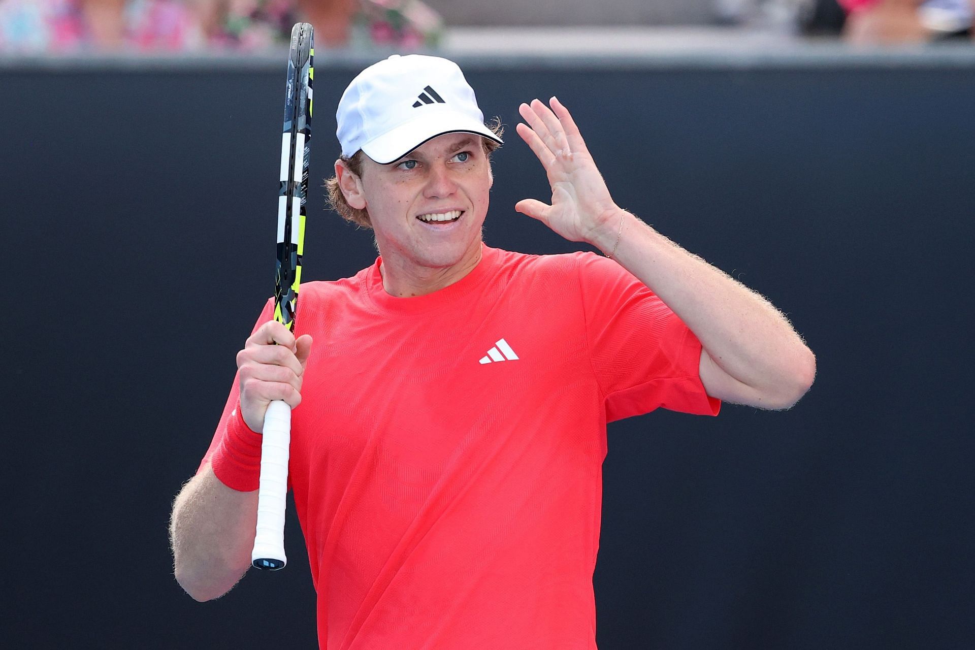 Alex Michelsen celebrates after reaching Australian Open 3R