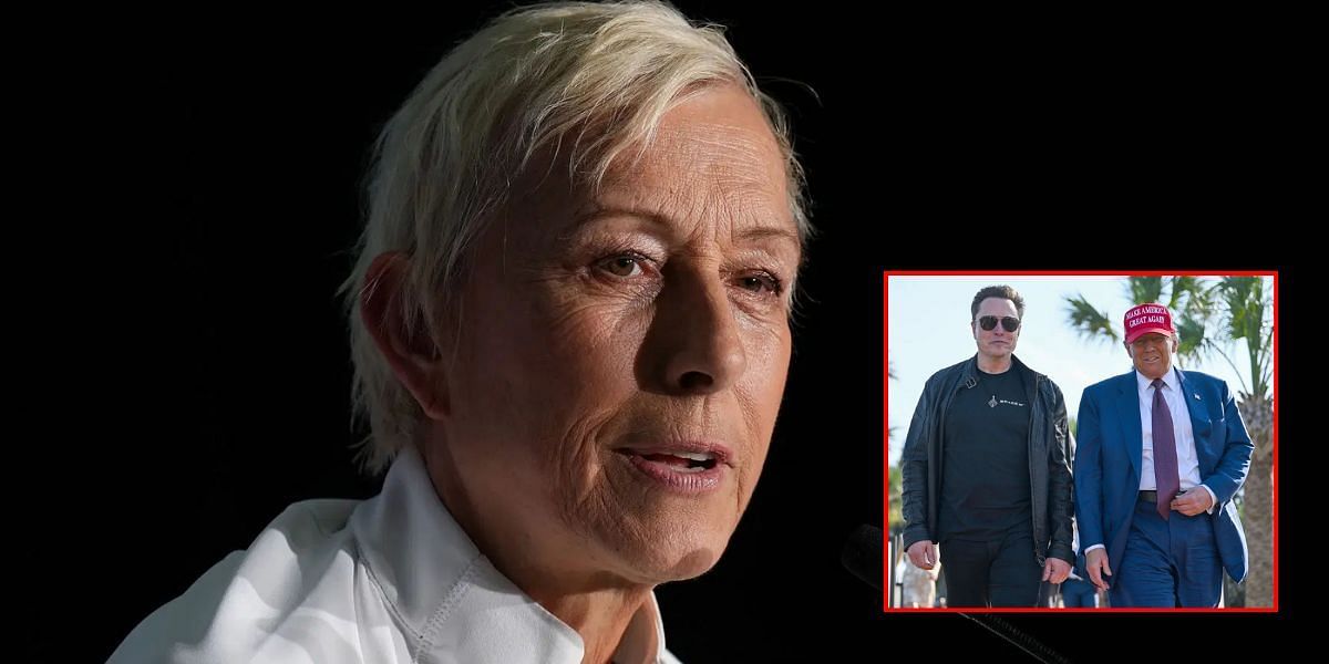 Martina Navratilova, Donald Trump and Elon Musk (inset) (Images via GETTY)