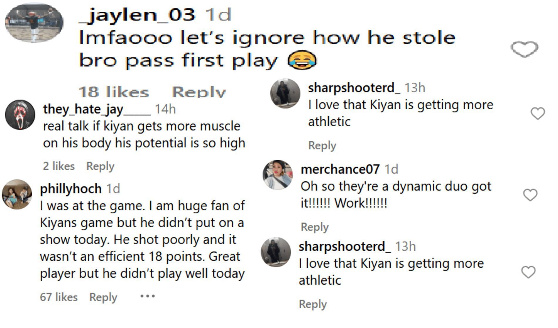 Fans react to Kiyan Anthony performance vs Green Tech (Source: Instagram/ ballislife)