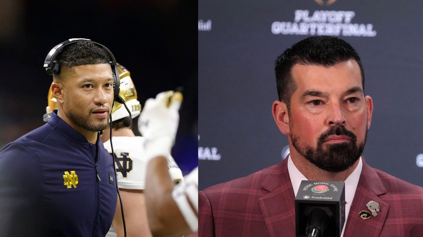 Notre Dame and Marcus Freeman will likely be bested by Ohio State and Ryan Day in the CFP title game. (Photo Credits: IMAGN)