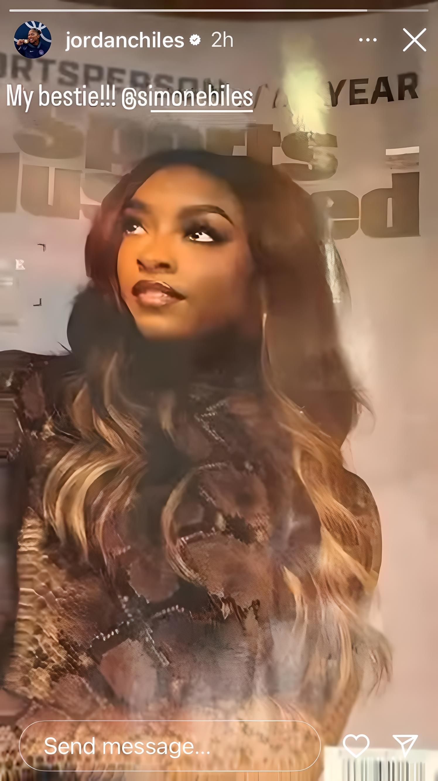 Screenshot of Jordan Chiles' Instagram Story/Source: Instagram/ @jordanchiles