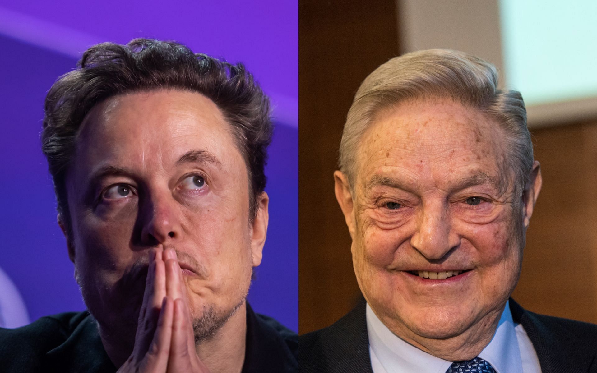 Elon Musk (left) has long been at loggerheads with George Soros (right) [Images courtesy: Getty Images]