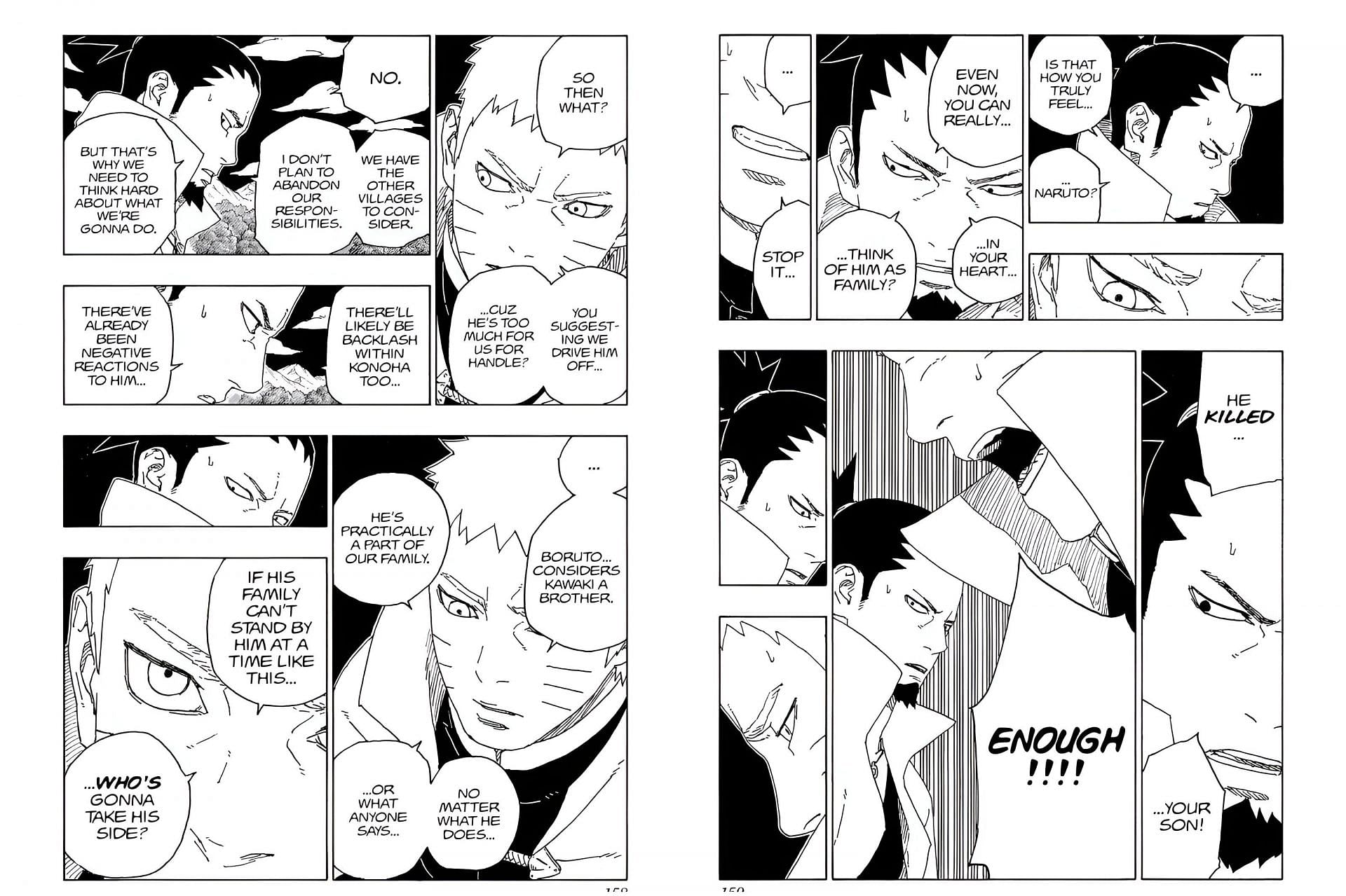 Naruto and Shikamaru as seen in the manga (Inage via Shueisha)