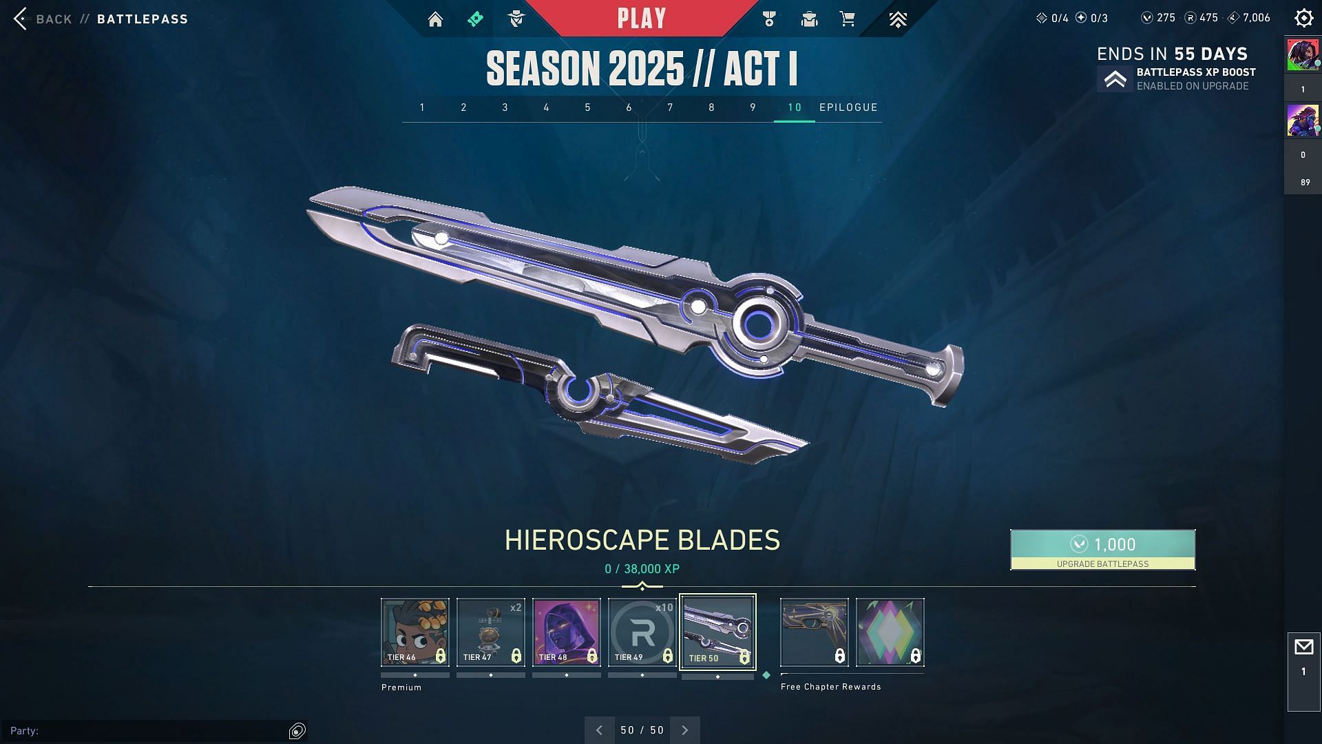 Valorant Season 2025 Act 1 Battlepass Tier 46 - Tier 50 (Image via Riot)