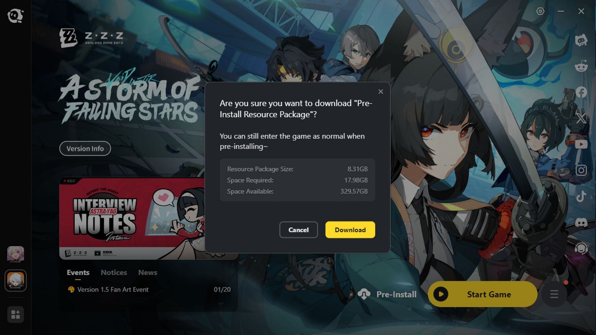 The version 1.5 preload is available on HoYoPlay (Image via HoYoverse)