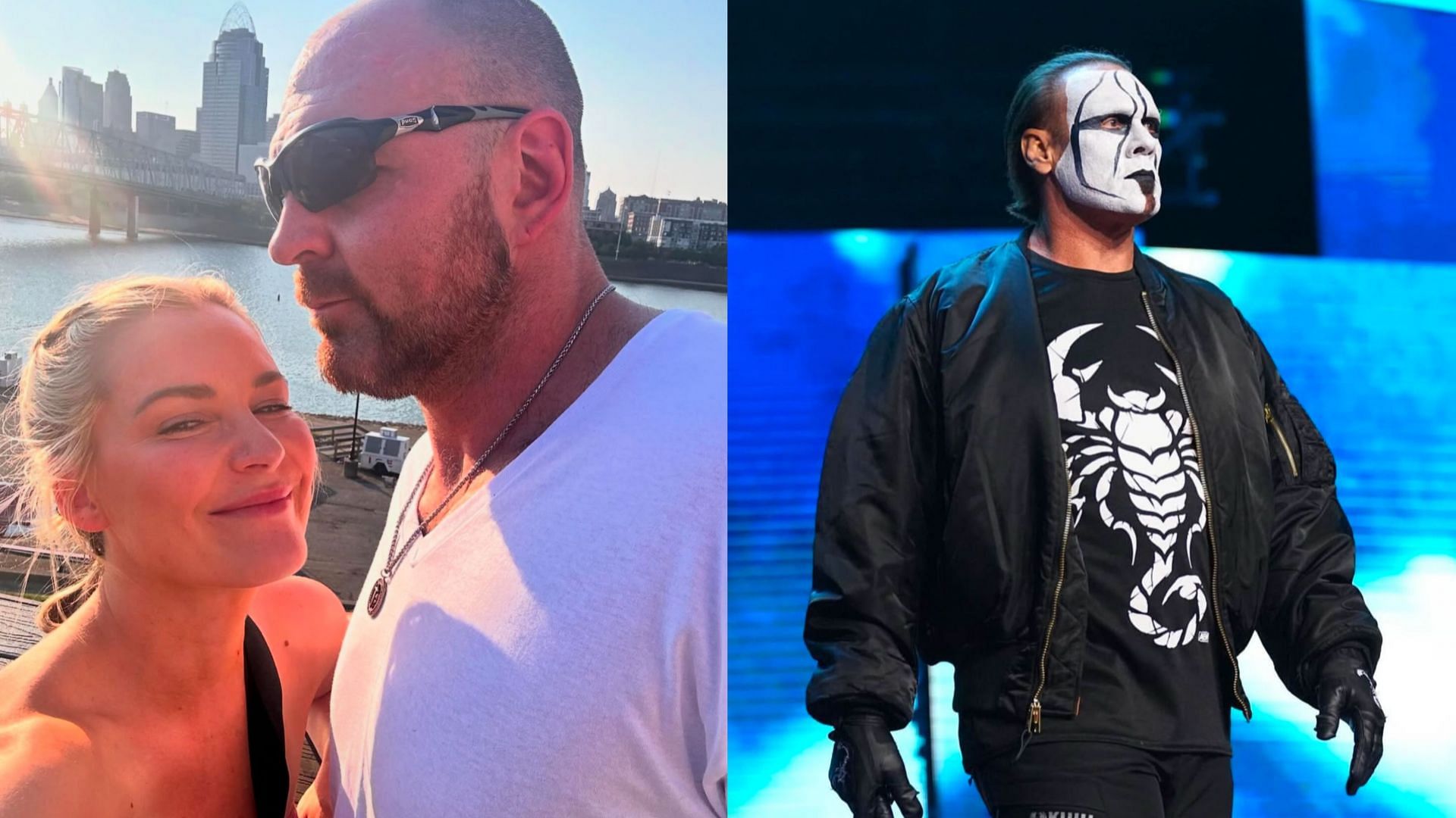 Renee Paquette and Jon Moxley (left) Sting (right) (Image credits: Renee Paquette&rsquo;s and Sting&rsquo;s Instagram)