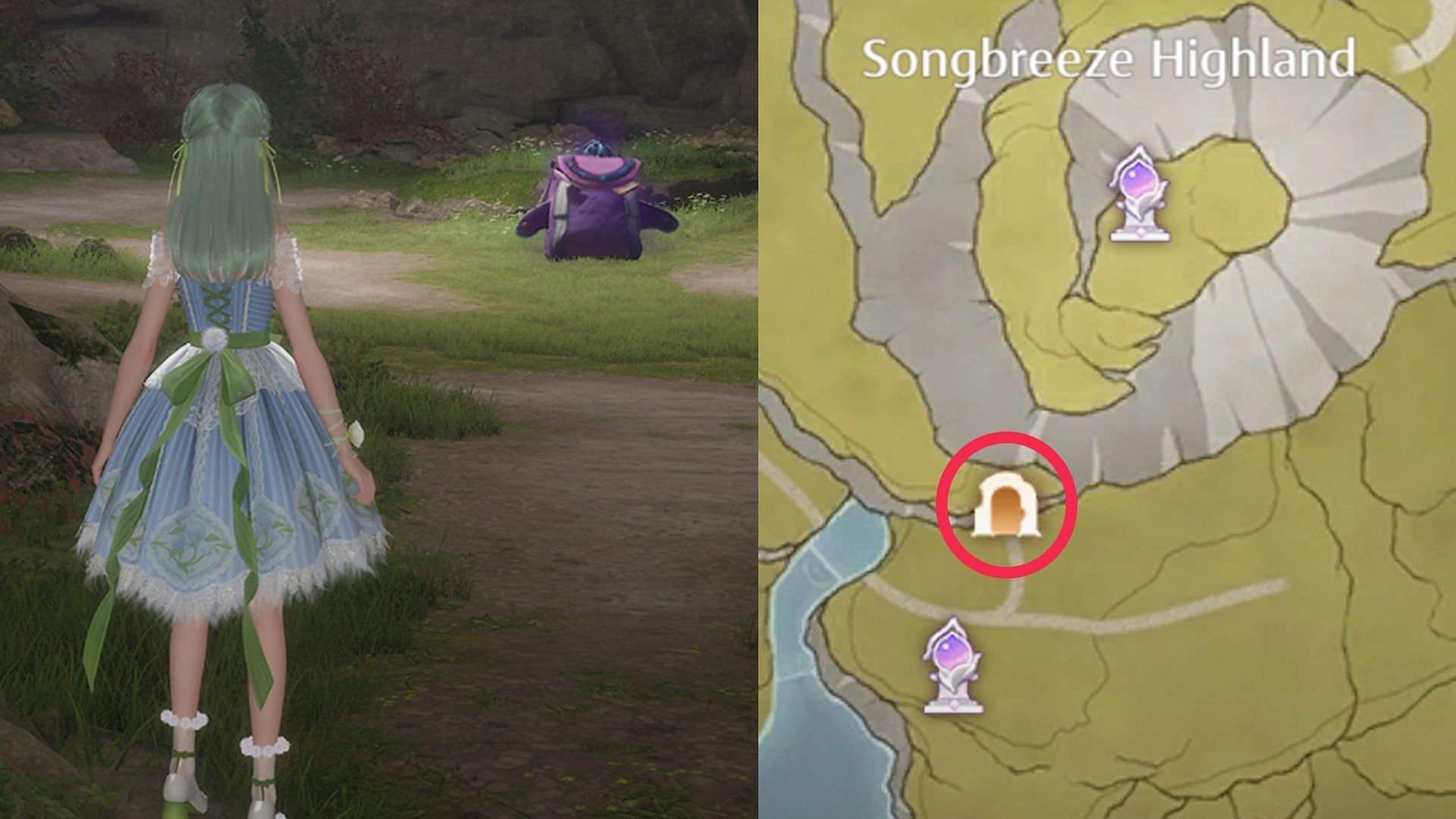 Location of the Grudge Bag in Firework Isles (Image via Infold Games)