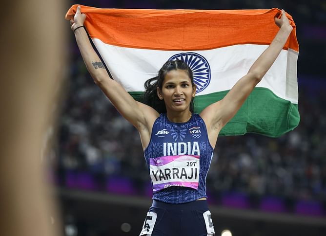 Jyothi Yarraji breaks national record twice at Meeting de Nantes Metropole