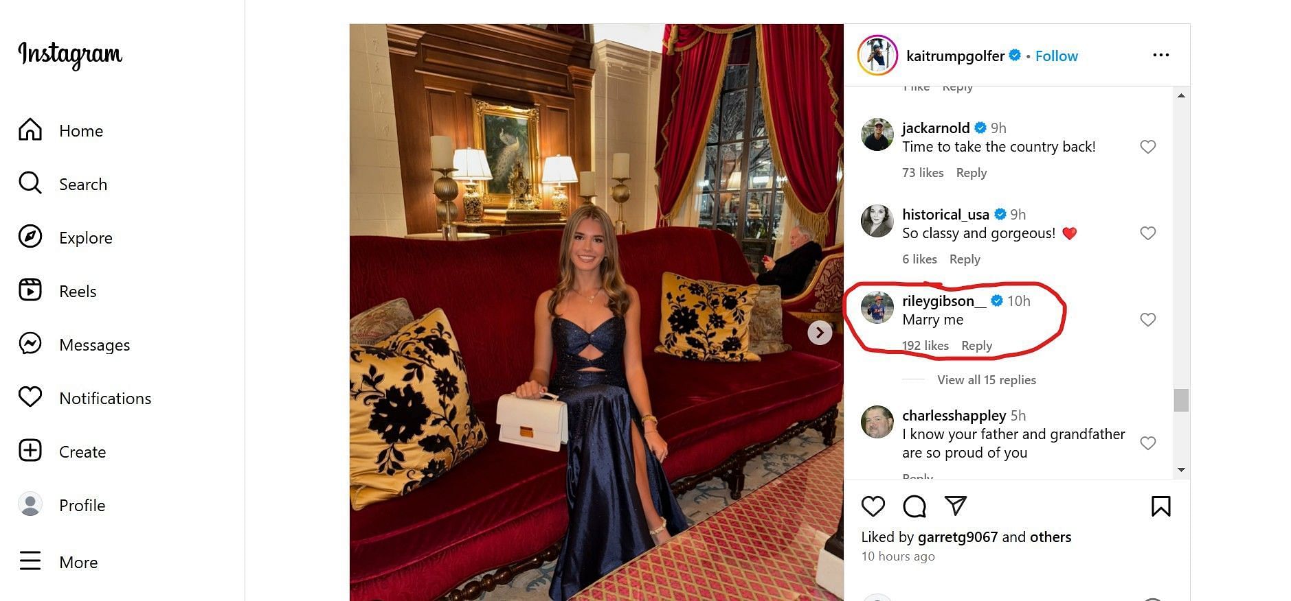 Baseball prospect drops 2-word reaction to Donald Trump&#039;s granddaughter&#039;s turning heads in elegant gown ahead of inauguration - Source: IG