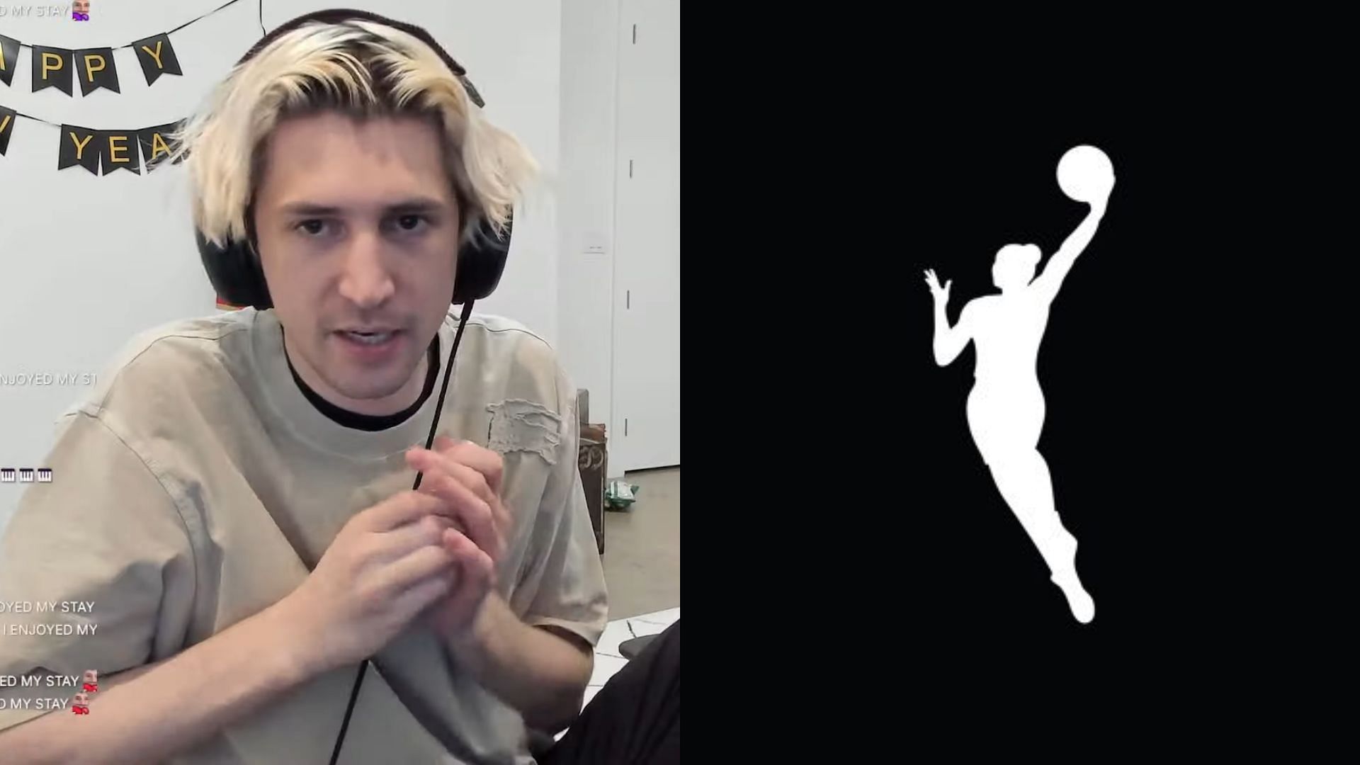 xQc Criticizes the WNBA (Image via xQc Clips/YouTube, WNBA/X)